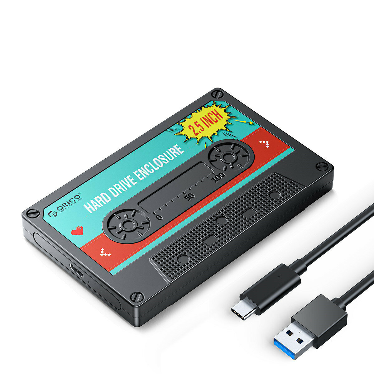 ORICO 2.5'' HDD Enclosure SATA to USB3.0 External Hard Drive Case 5Gbps / 6Gbps Type-C HDD Case With DIY Sticker