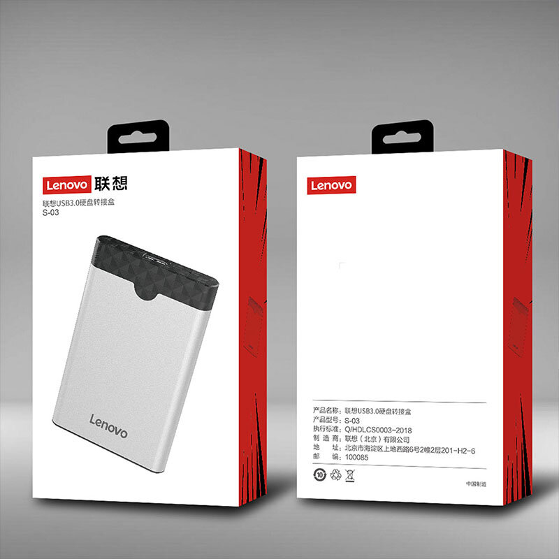 Lenovo S-03 2.5 inch USB 3.0 SATA HDD SSD Enclosures Portable 5Gbps Shockproof Hard Disk Drive External Mobile Case Enclosure