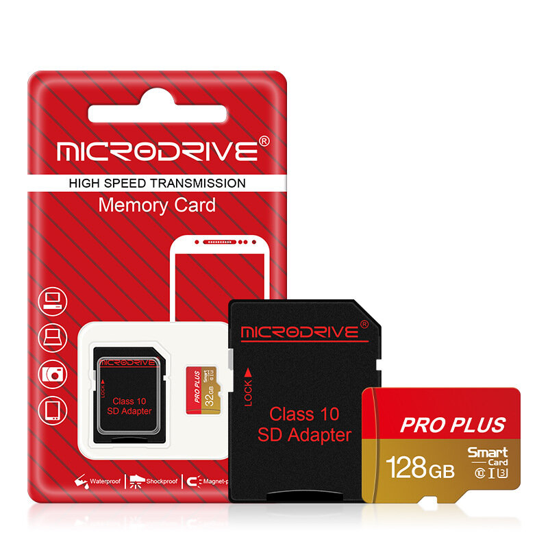 Microdrive Pro Plus TF Memory Card 64G/128G/256G Class10 High Speed Micro SD Card Flash Card Smart Card for Phone Camera Driving