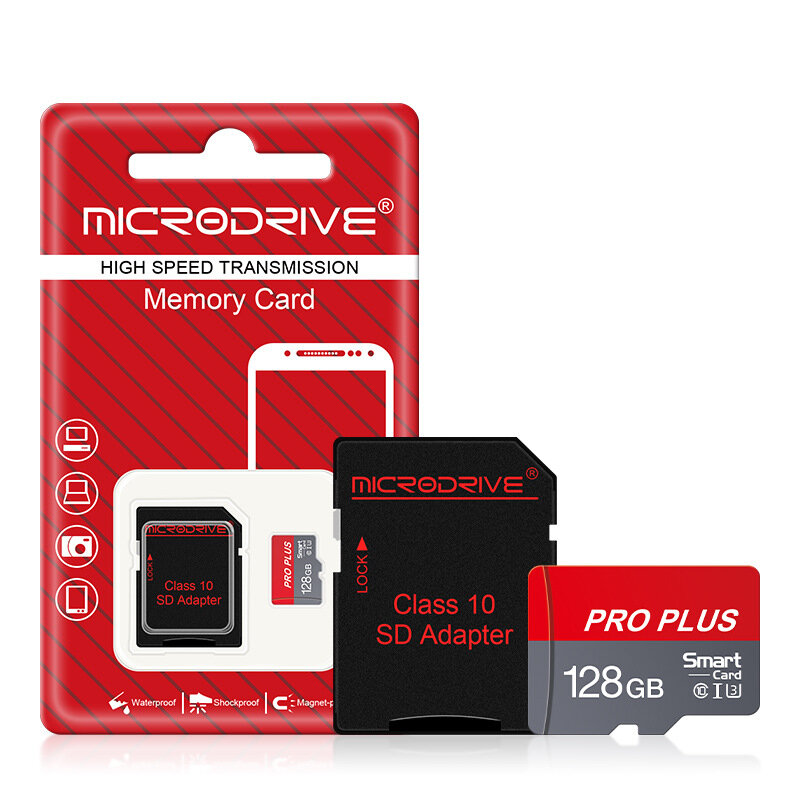 Microdrive Pro Plus TF Memory Card 64G/128G/256G Class10 High Speed Micro SD Card Flash Card Smart Card for Phone Camera Driving