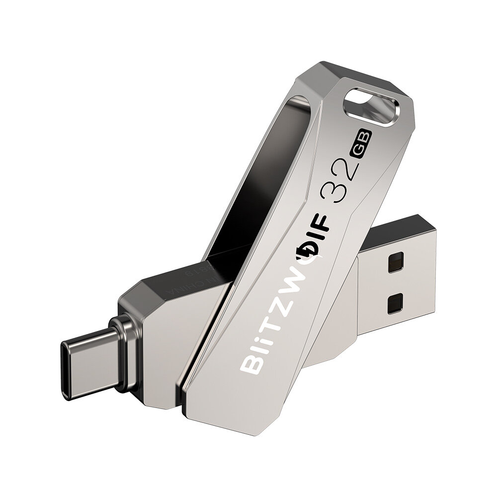 BlitzWolf BW-UPC2 2 in 1 Type-C USB3.0 Flash Drive Ultra-fast Transmission 360° Rotation Zinc Alloy 32GB 64GB 128GB 256GB Su