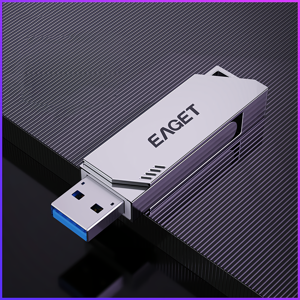 Eaget F20 USB3.0 Flash Drive Zinc Alloy 360° Rotation Pendrive Flash Memory Disk 32G 64G 128G 256G Thumb Drive