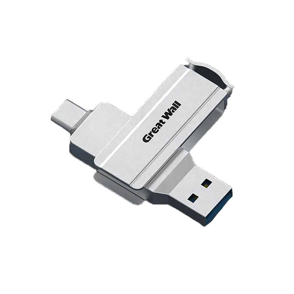 Great Wall U306 Type-C&USB3.1 Flash Drive Dual Metal Interface 360° Rotation A+ Chip 32G/64G/128G/256G Portable Memory U Dis