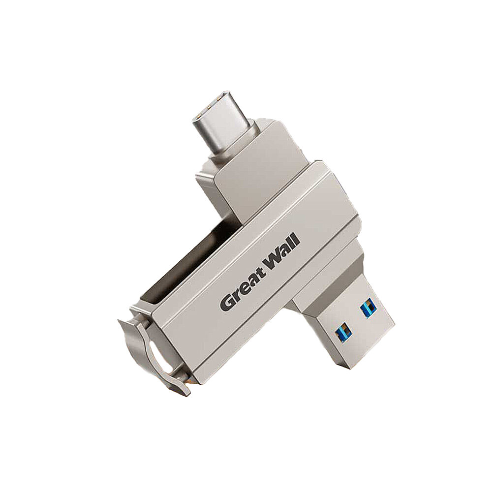 Great Wall U306 Type-C&USB3.1 Flash Drive Dual Metal Interface 360° Rotation A+ Chip 32G/64G/128G/256G Portable Memory U Dis