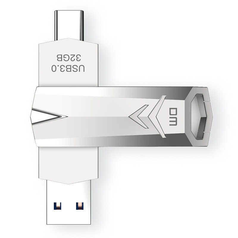 DM PD098 USB3.0&Type-C Flash Drive High-speed Pendrive 64GB/128GB/256GB/512GB Dual Metal Interface Memory USB Stick