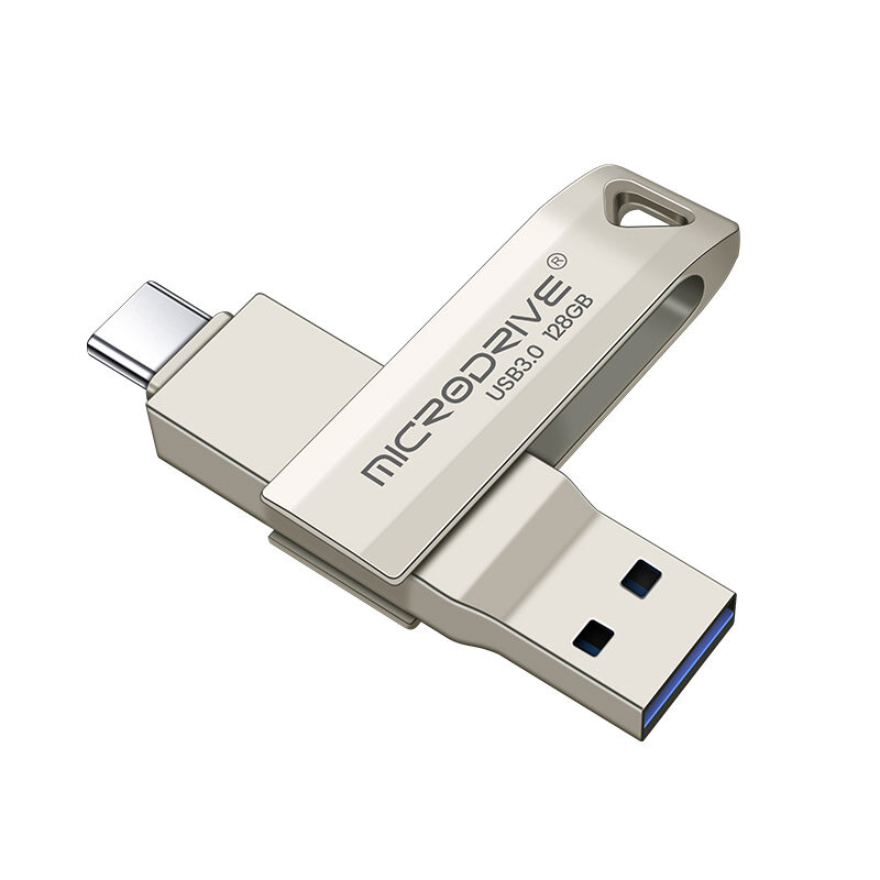 Microdrive MD223C USB3.0&Type-C Dual Metal Interface 64G 128G 256G High Speed Data Transmission Portable Memory U Disk for Phone