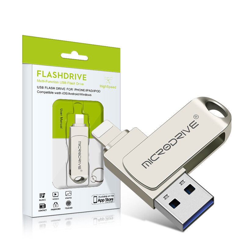 Microdrive 128GB USB Flash Drive USB3.0 Dual Interface High Speed Pendrive Mini Portable Memory U Disk for Phone TV Laptop