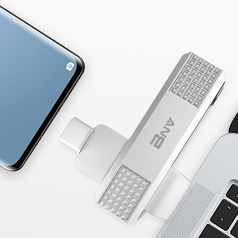 BNV TC3 USB3.0&Type-C Dual Interface USB Flash Drive 64G/128G/256G High Speed Pendrive Mini Portable Memory U Disk for TV Laptop