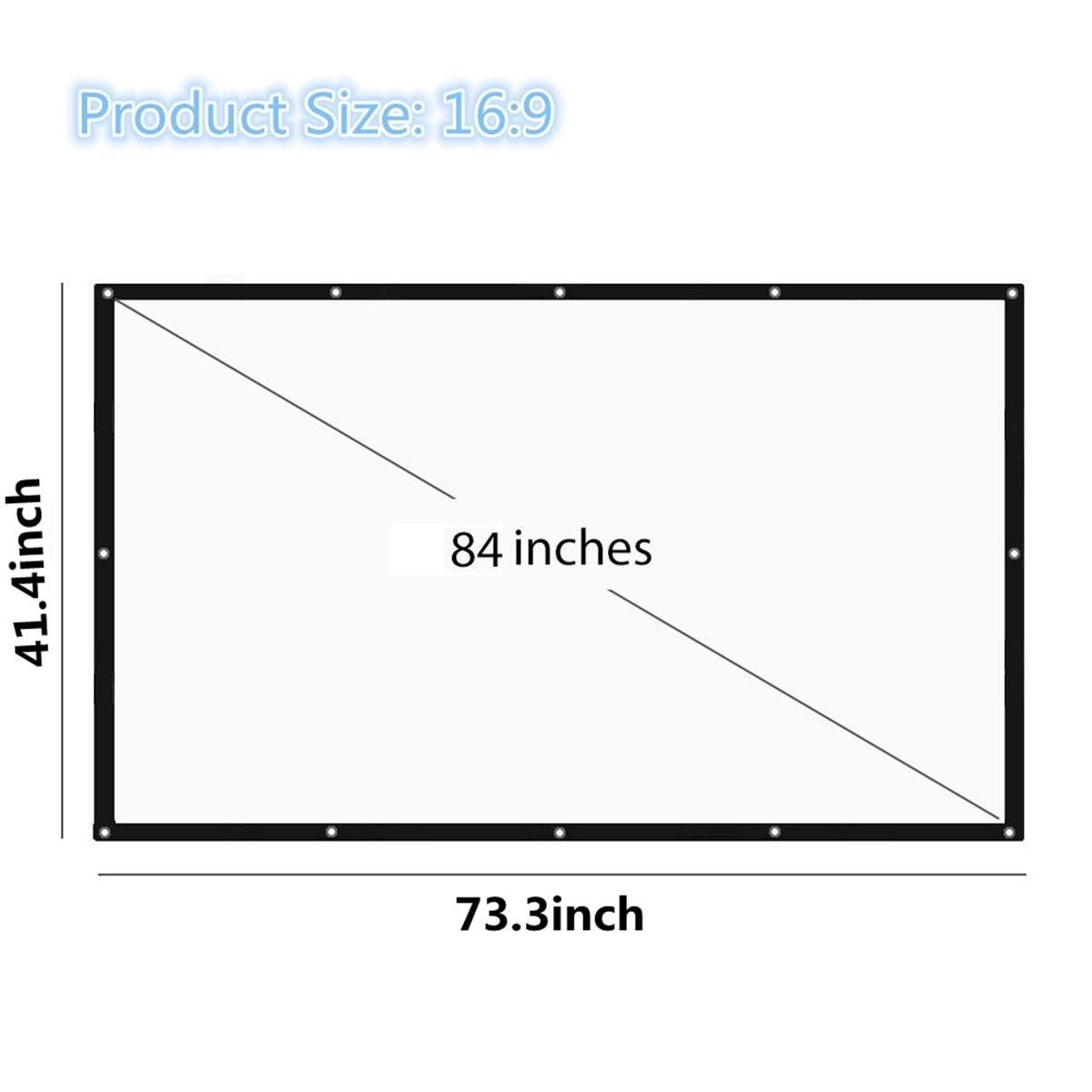 84' inch Projector Screen Home Cinema Theater Projection Screen 16:9 COD