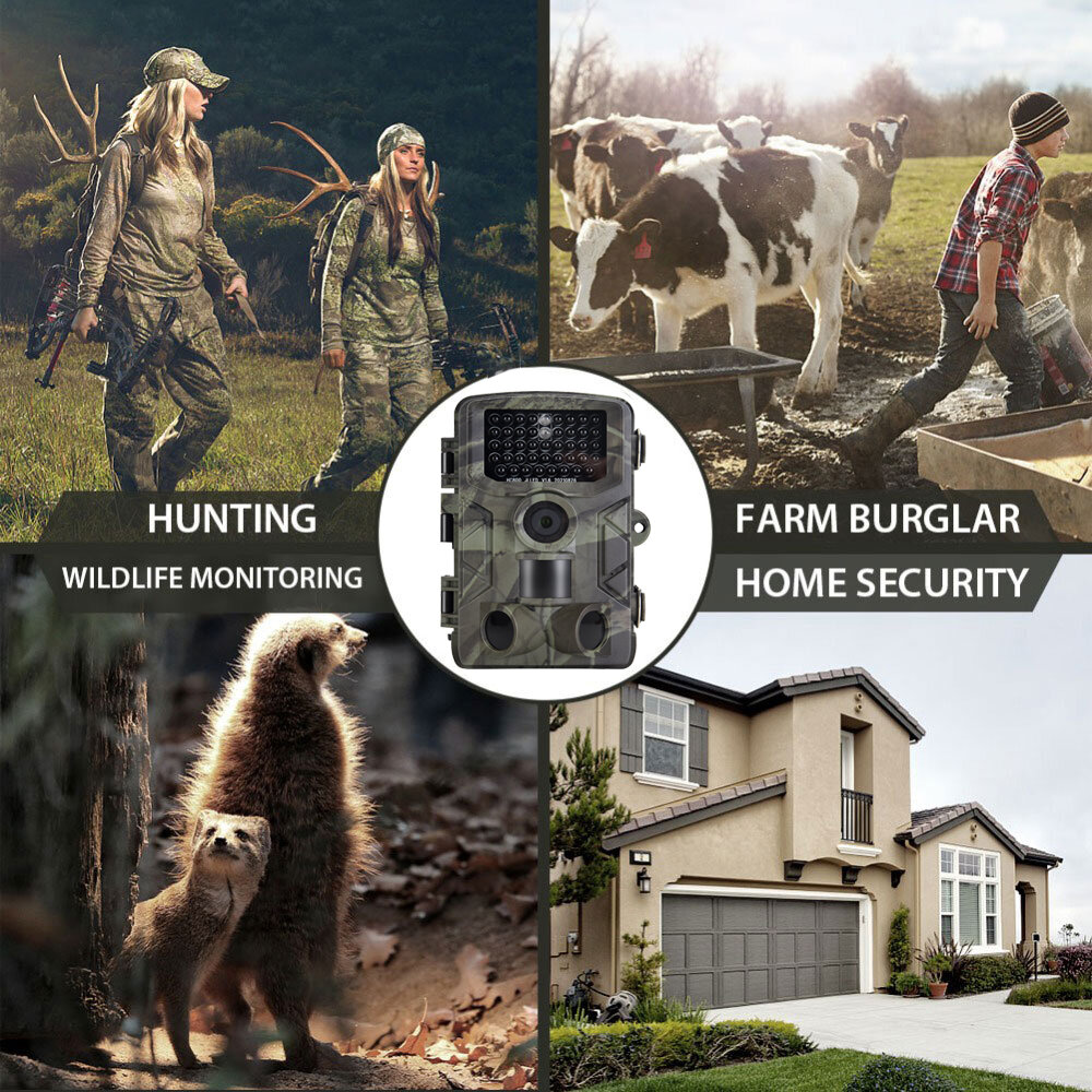 Suntek HC-808A 24MP 1080P Night Vision Waterproof Hunting Camera 0.3s Trigger Time 120° Lens Angle Recorder Wildlife Trail C