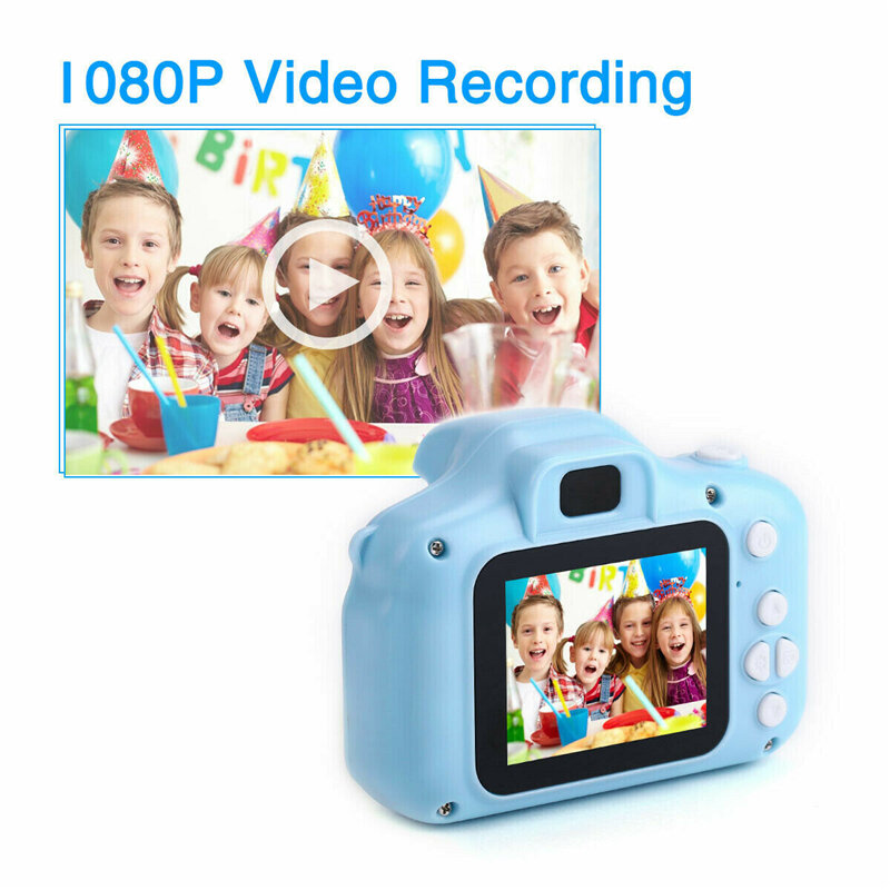 Cartoon Anti-fall Mini Children Camera 2.0 inch Screen Support Photo Video Game Function Birthday Gift Kids LCD HD Rechargeable