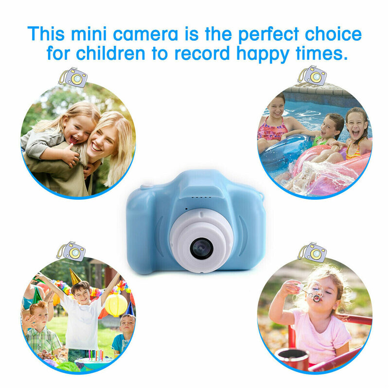 Cartoon Anti-fall Mini Children Camera 2.0 inch Screen Support Photo Video Game Function Birthday Gift Kids LCD HD Rechargeable