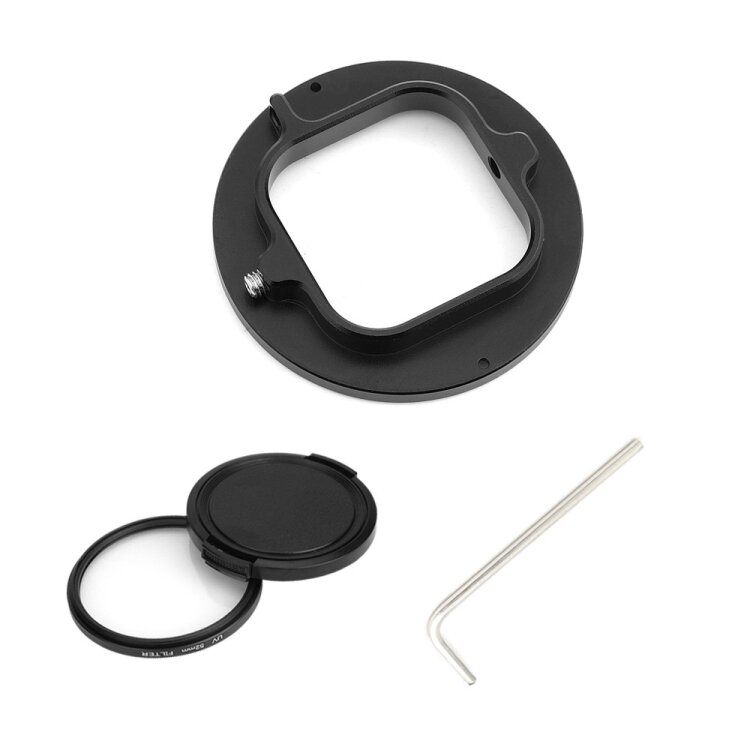 PULUZ PU528 52mm UV Lens Filter Adapter Ring for GoPro HERO9 Black Sports Camera Acccessories