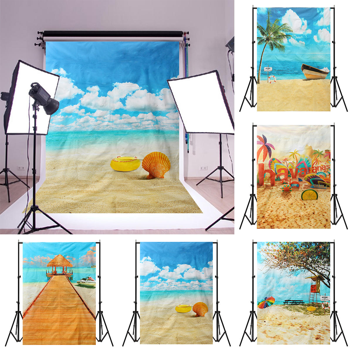 5x7ft Summer Sunshine Beach Vocation Sea Photography Backdrop Studio Prop Background