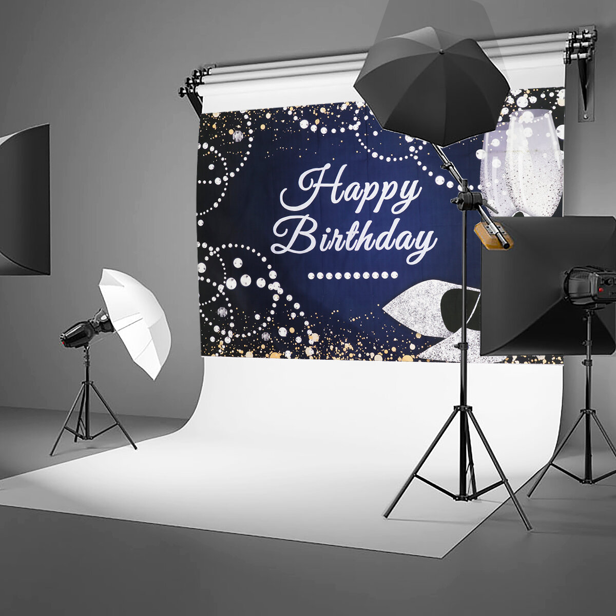 Happy Birthday Photography Background Lady Queen Theme Party Prom Backdrop Decor Prop