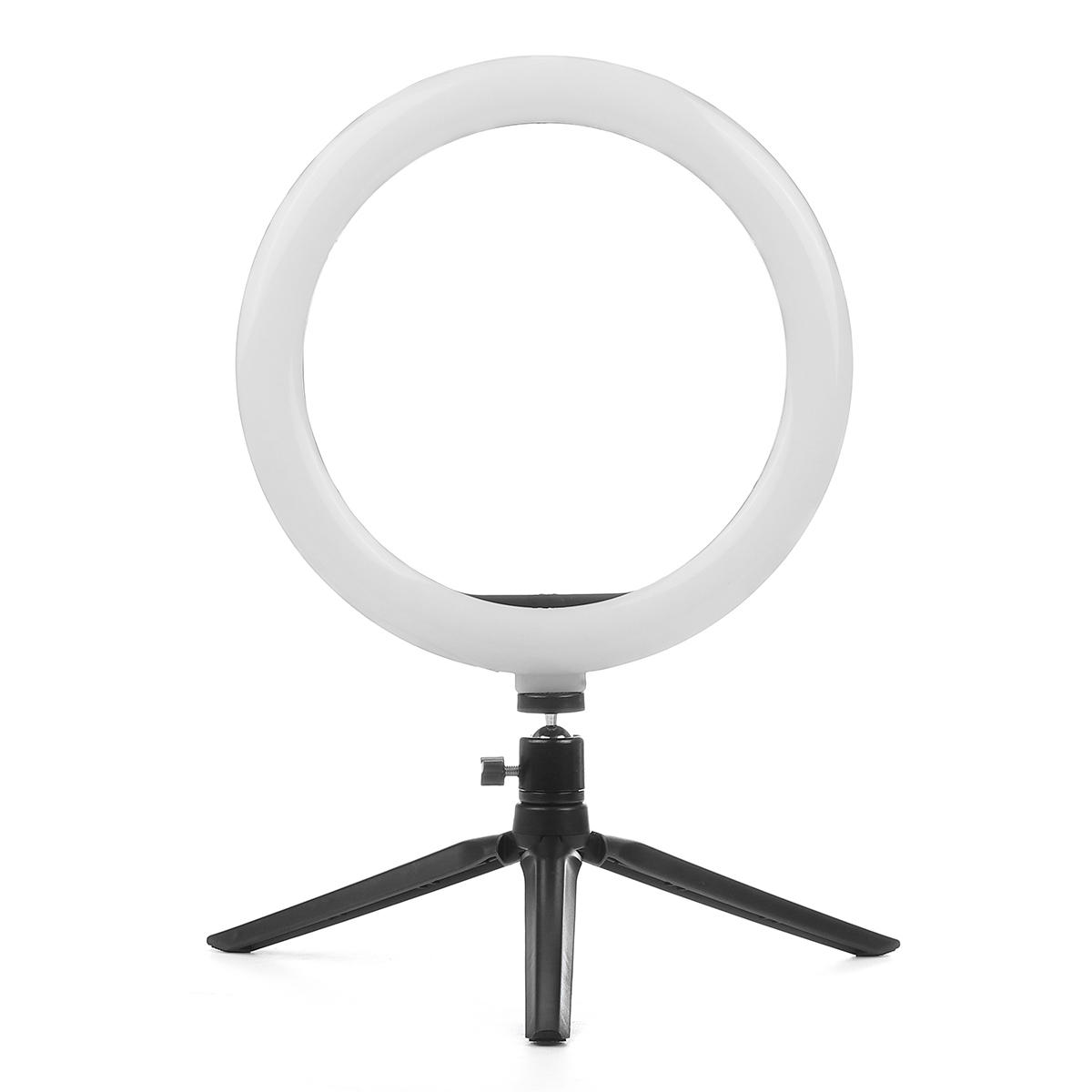 Portable Ring Light LED Makeup Ring Lamp USB Selfie Ring Lamp Phone Holder Tripod Stand Photography Lighting