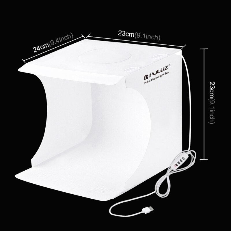 PULUZ 3 Color Portable Studio Set Temperature LED Ring Light Highlight Small Photo Lighting Studio Shooting Tent Box Kit with 6