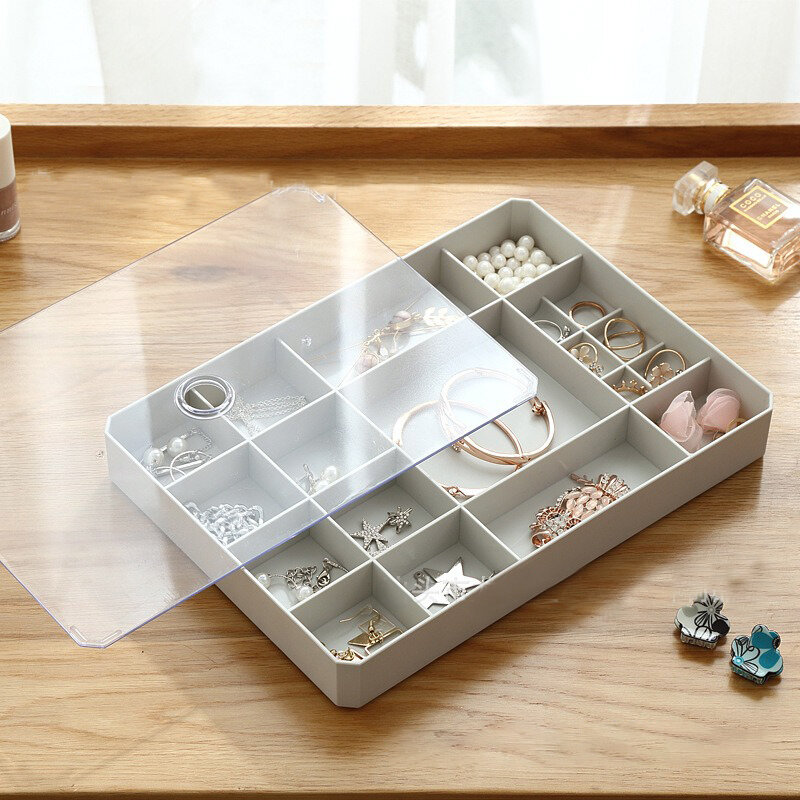 Fashion Multi-cell Jewelry Box Smart Ring Storage Box Plastic Earrings Ring Box C