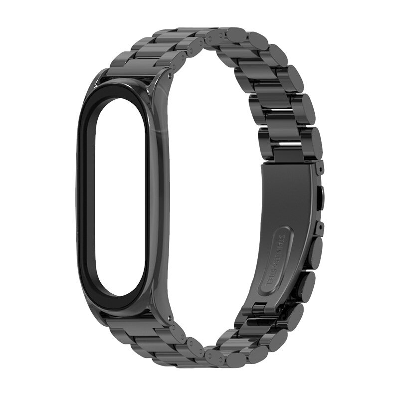 MIJOBS Plus Metal Stainless Steel Strap Replacement Watch Strap Wrist Bracelet for Xiaomi Mi Band 6/5/4/3