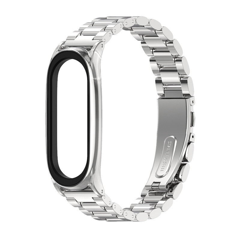 MIJOBS Plus Metal Stainless Steel Strap Replacement Watch Strap Wrist Bracelet for Xiaomi Mi Band 6/5/4/3