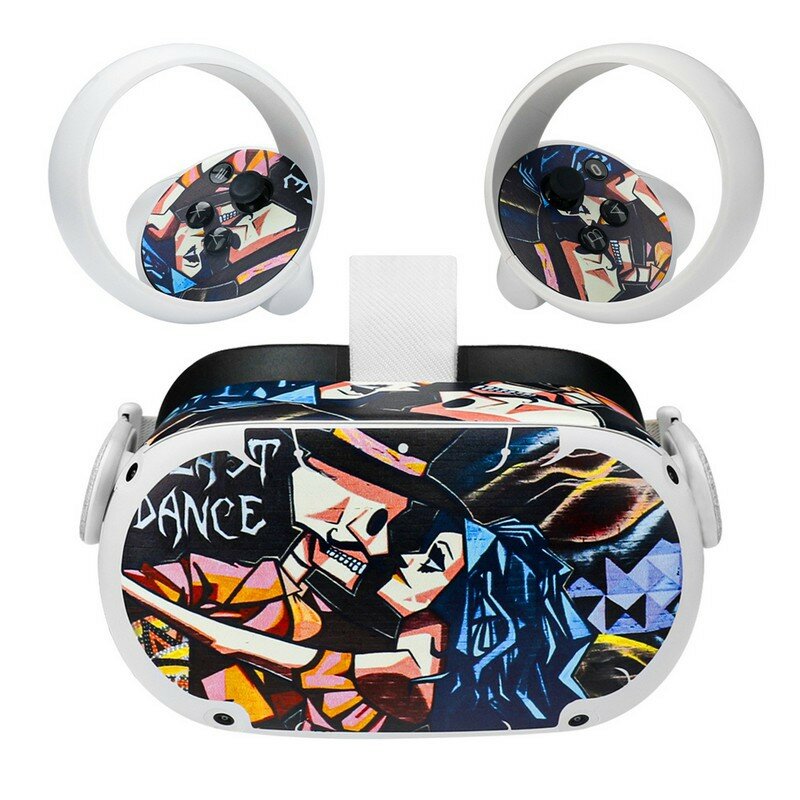 Hibloks Sticker Stickers Headset Cartoon Decals Protective PVC Skin for Oculus Quest 2 VR Glasses Accessories