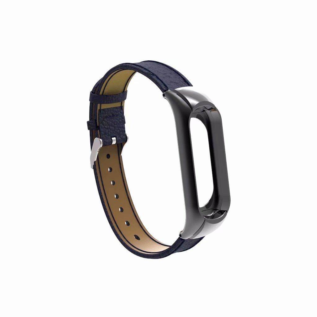 Bakeey Leather Strap with Metal Frame Replacement Wristband for Xiaomi Mi Band 3 Smart Bracelet Non-original