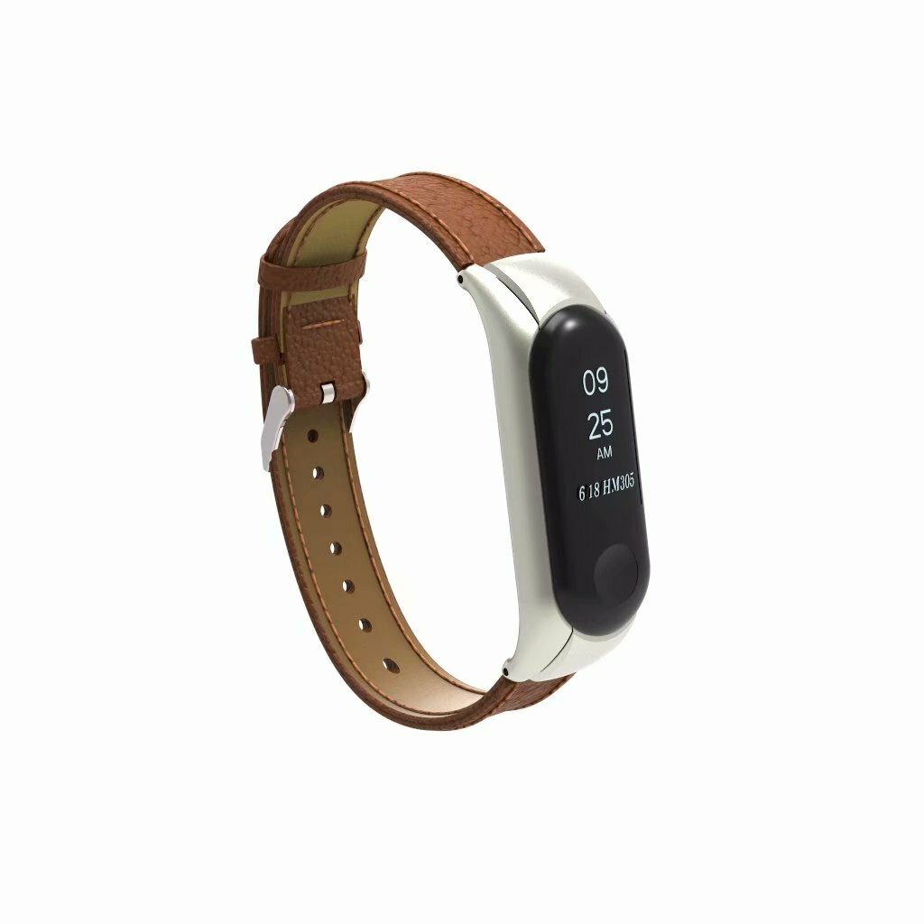 Bakeey Leather Strap with Metal Frame Replacement Wristband for Xiaomi Mi Band 3 Smart Bracelet Non-original