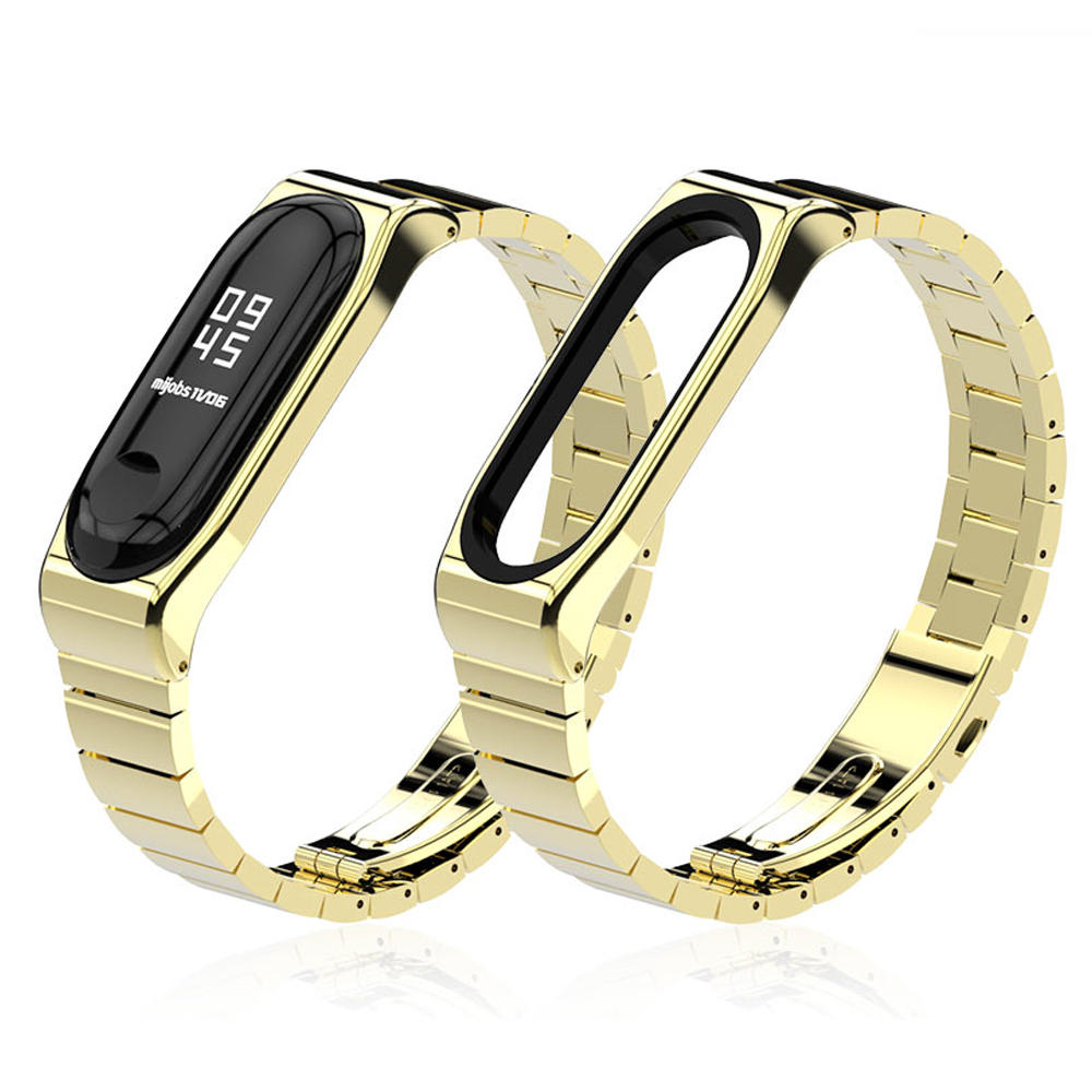 Mijobs Anti-lost Metal Pro Strap Simple Design Watch Band Full Steel Watch Strap for Xiaomi Mi Band3 Non-original