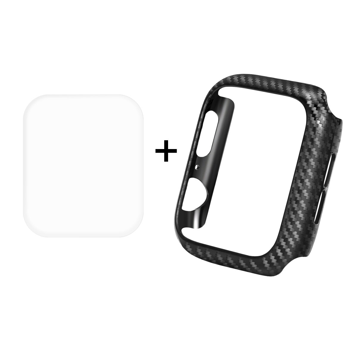 Enkay Carbon Fiber Watch Cover+3D Curved Edge Hot Bending Watch Screen Protector For Apple Watch Series 4 40mm