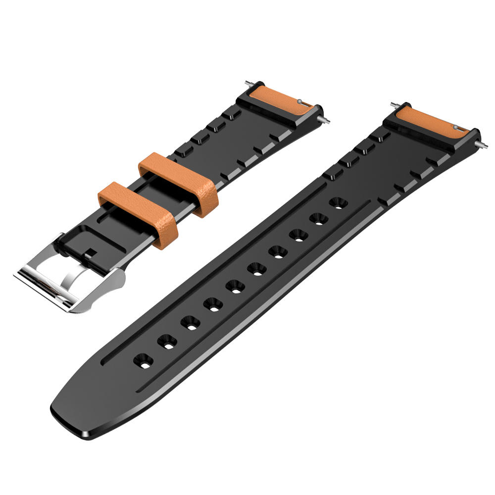 Kospet 24MM Head Layer Cowhide Silicone Watch Band Strap for Smart Watch Kospet Prime Optimus Pro Optimus Hope Brave Lite