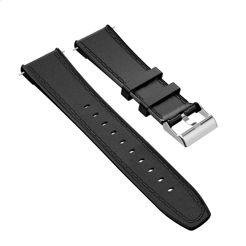 Kospet 24MM Head Layer Cowhide Silicone Watch Band Strap for Smart Watch Kospet Prime Optimus Pro Optimus Hope Brave Lite