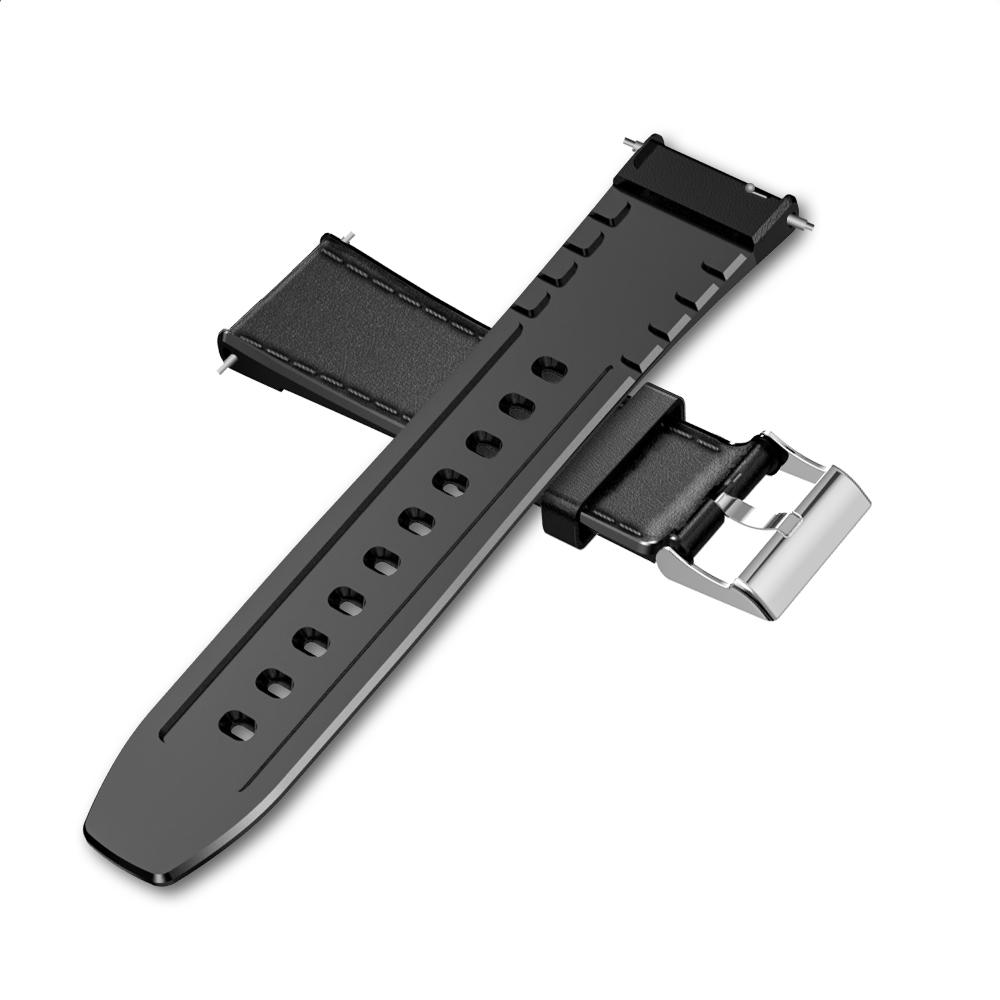 Kospet 24MM Head Layer Cowhide Silicone Watch Band Strap for Smart Watch Kospet Prime Optimus Pro Optimus Hope Brave Lite