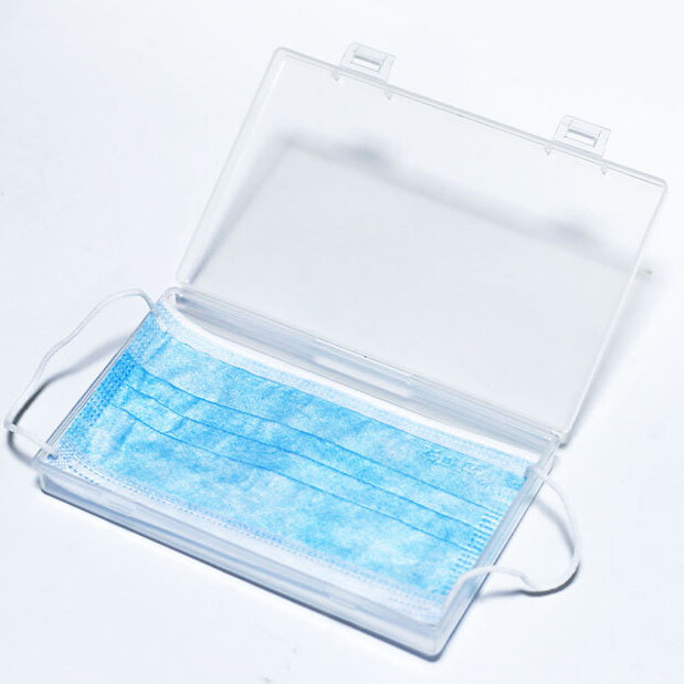 Transparent Disposable Face Mask Storage Box Small Items Watch Box Container Case