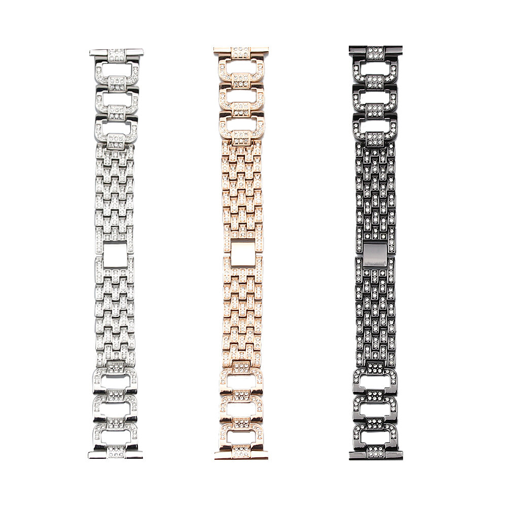 Bakeey 20/22mm Width Fashion Luxury Diamond Stainless Steel Watch Band Strap Replacement for Samsung Galaxy Watch 42/ 46mm S2/ S