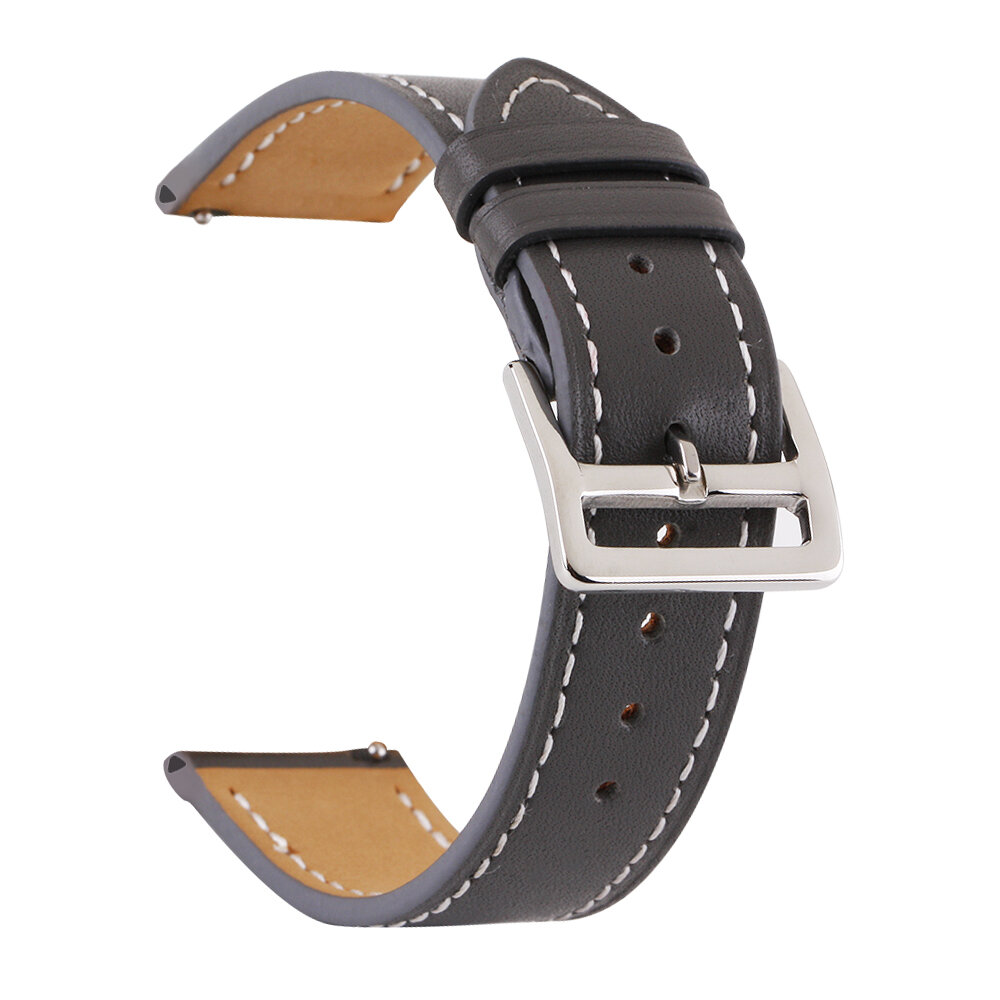 Bakeey 18/20/22/24mm Width Casual Pure First-Layer Genuine Leather Watch Band Strap Replacement for Samsung Gear S3