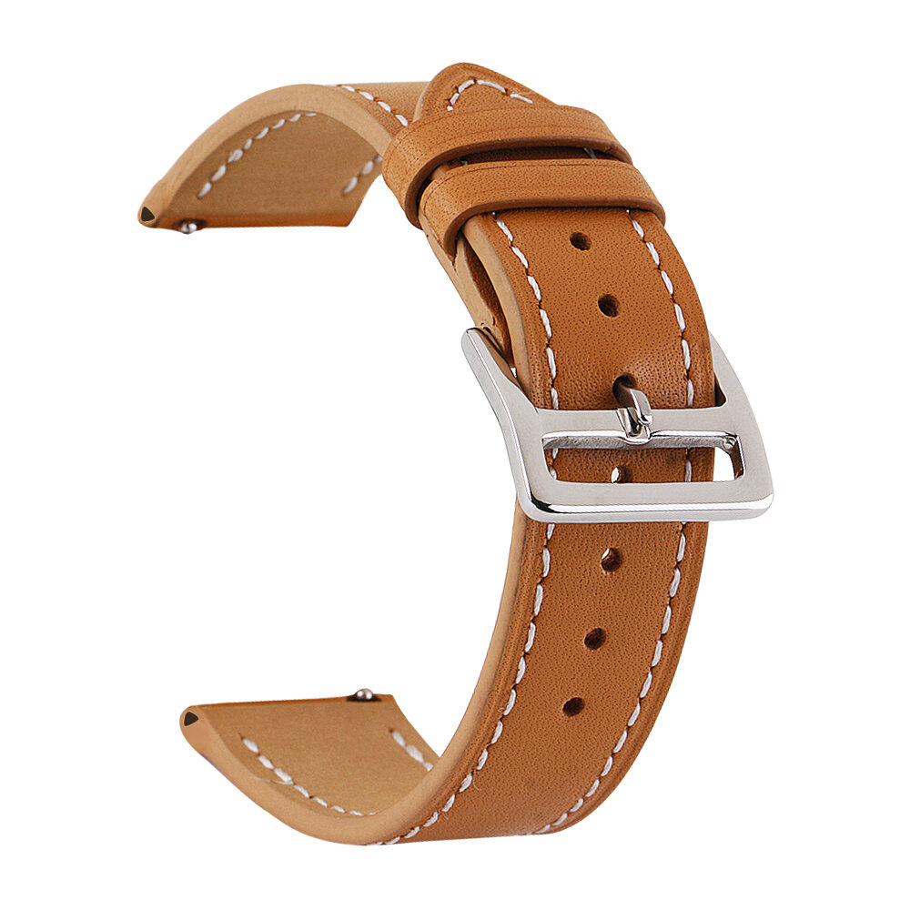 Bakeey 18/20/22/24mm Width Casual Pure First-Layer Genuine Leather Watch Band Strap Replacement for Samsung Gear S3