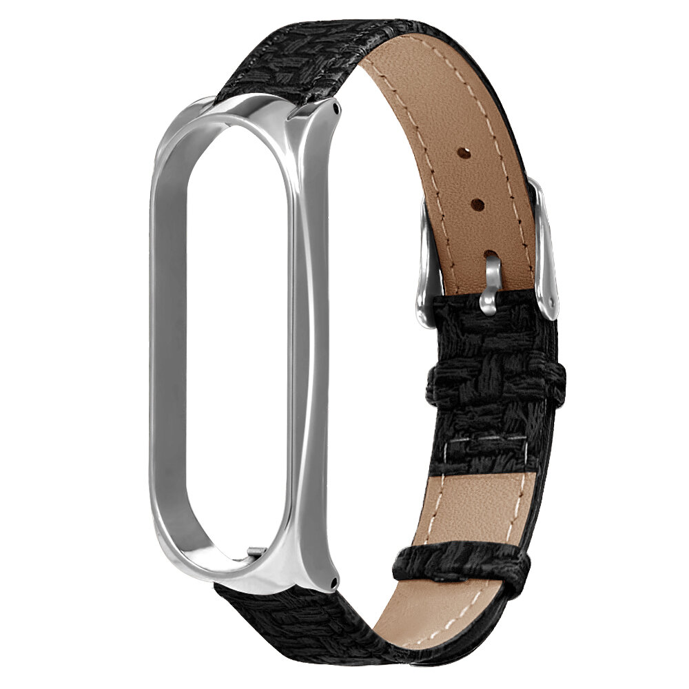 Bakeey Business Weave Textured PU Leather Watch Band Strap Replacement for Xiaomi Mi Band 6 / Mi Band 5 Non-Original