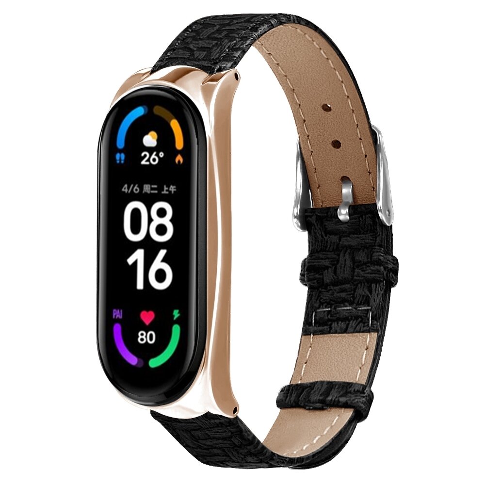 Bakeey Business Weave Textured PU Leather Watch Band Strap Replacement for Xiaomi Mi Band 6 / Mi Band 5 Non-Original