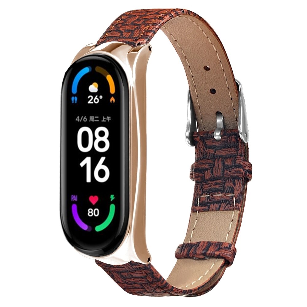 Bakeey Business Weave Textured PU Leather Watch Band Strap Replacement for Xiaomi Mi Band 6 / Mi Band 5 Non-Original