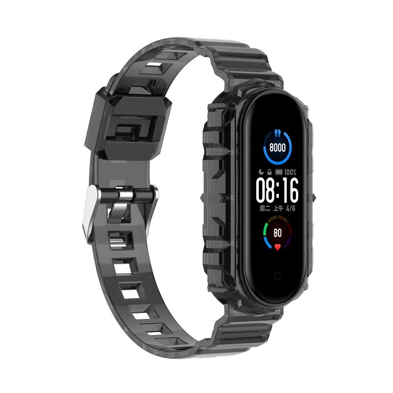 Bakeey Crystal Transparent Comfortable Lightweight Pure TPU Watch Band Strap Replacement for Xiaomi Mi Band 6 / Mi Band 5 Non-Or