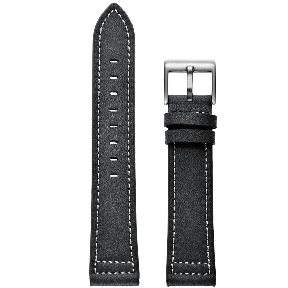 Bakeey 20MM Universal Silver Clasp Leather Watch Band Strap Replacement for Samsung Galaxy Watch4 Classic