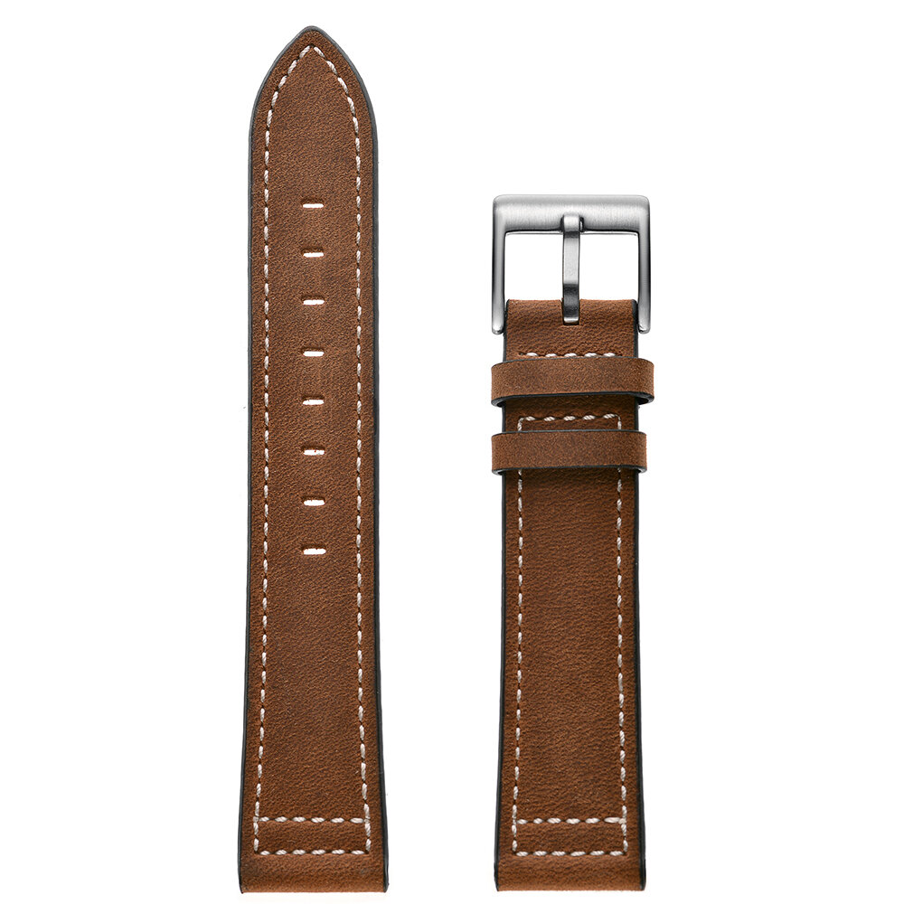 Bakeey 20MM Universal Silver Clasp Leather Watch Band Strap Replacement for Samsung Galaxy Watch4 Classic