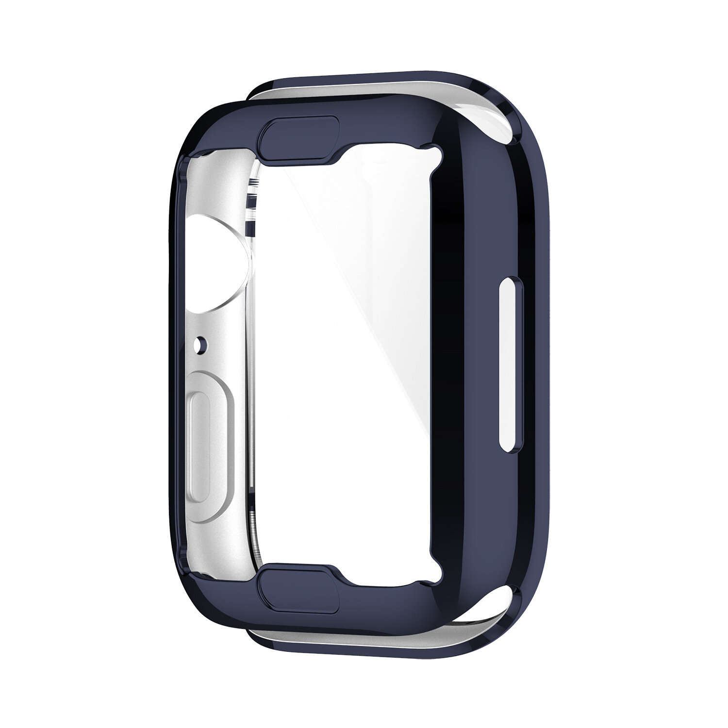 Bakeey Plating Shockproof Anti-Scratch Soft TPU + HD Clear Tempered Glass Full Cover Watch Case Cover for Apple Watch S7 41mm/ 4