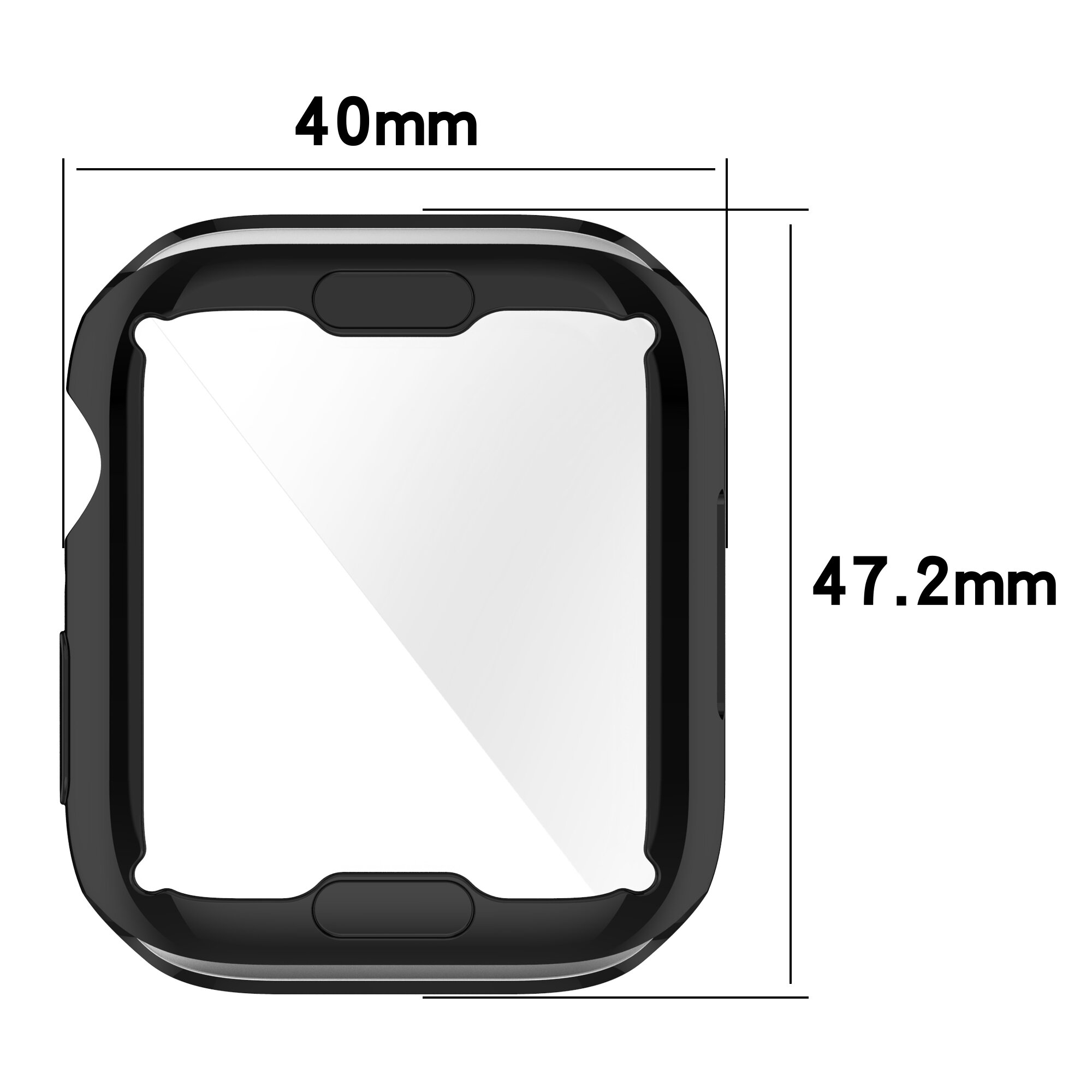 Bakeey Plating Shockproof Anti-Scratch Soft TPU + HD Clear Tempered Glass Full Cover Watch Case Cover for Apple Watch S7 41mm/ 4