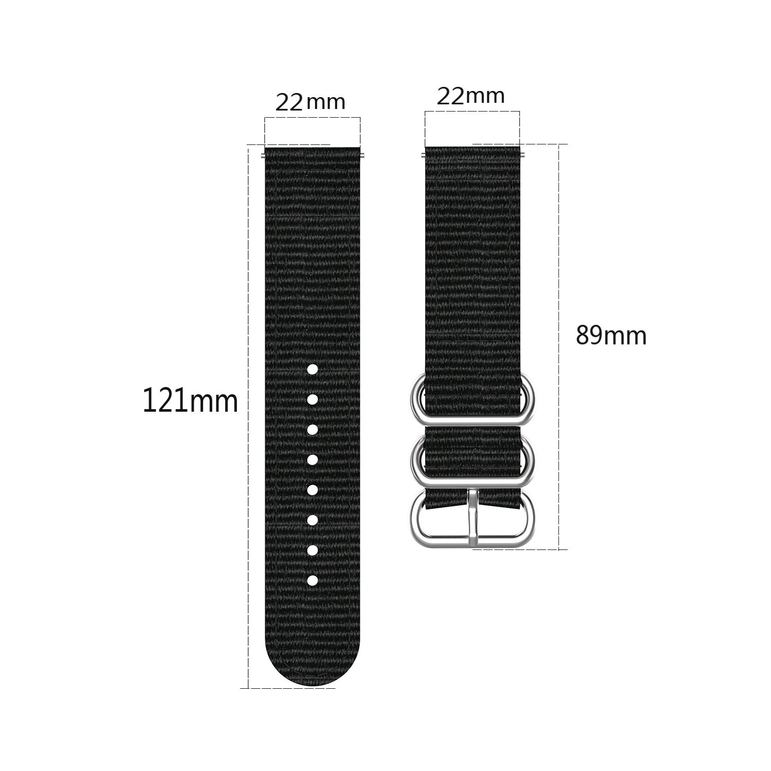 Bakeey 20/22mm Width Breathable Sweatproof Nylon Canvas Watch Band Strap Replacement for Huawei Watch GT3/2