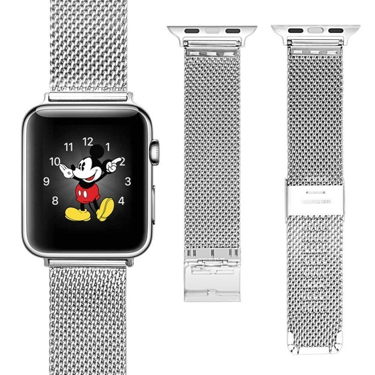 Buckle Stainless Steel Smart Watch Band Replacement Strap for Apple Watch 38MM CO