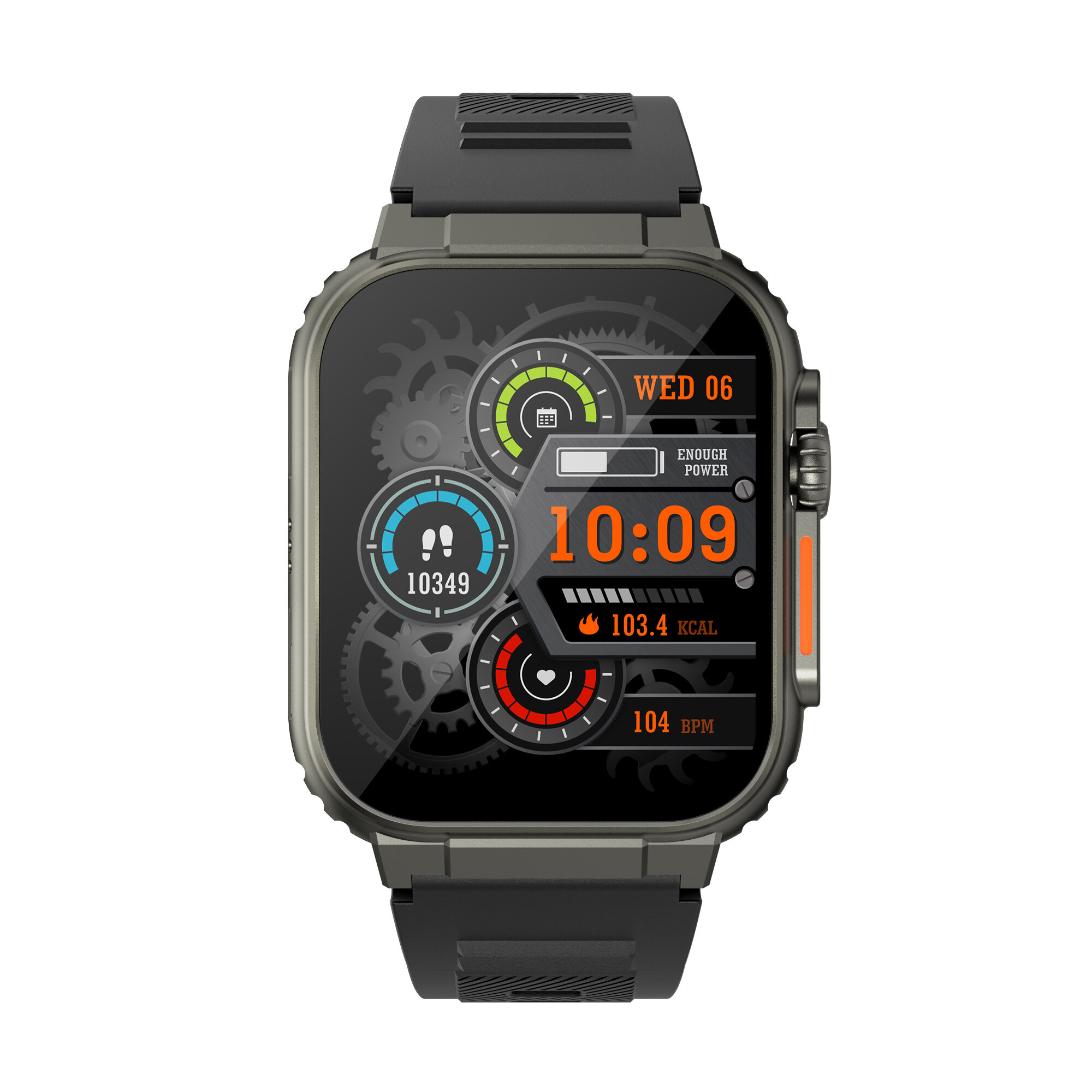 A70 1.96 inch HD Screen Heart Rate Blood Pressure SpO2 Monitor BT5.0 600mAh TWS Connection Smart Watch