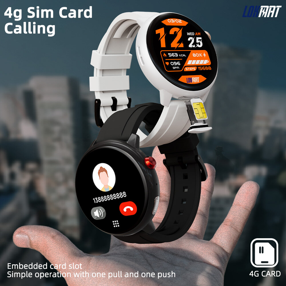 [World Premiere]LOKMAT SKY GT 4G Sim Card Calling GPS 1.43 inches 466*466pixels AMOLED SOS Music Heart Rate Monitor Sports Modes