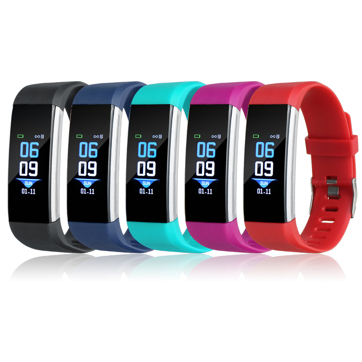 115 Plus IPS Touch Screen Wristband Heart Rate Blood Pressure Oxygen Monitor Fitness Tracker Real-time Call Reminder IP67 Waterp