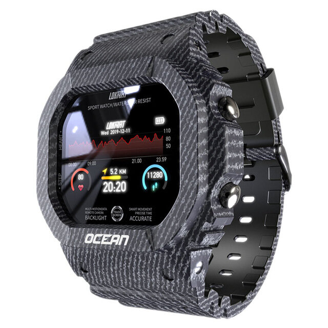 LOKMAT Ocean IP68 Waterproof Multi Sport Modes Tracker Outdoor Wristband Heart Rate Monitor Military Style Smart Watch